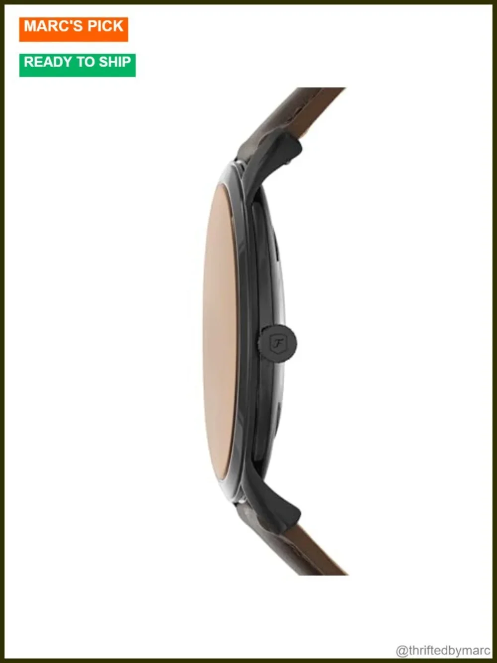 Men's Minimalist Quartz Stainless Steel Three-Hand Leather Strap Watch